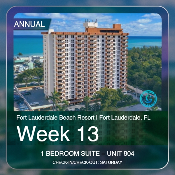 Picture of Spring Tokenized Timeshare (Week 13), Unit 804 – 1 Bedroom Suite | Fort Lauderdale Beach Resort